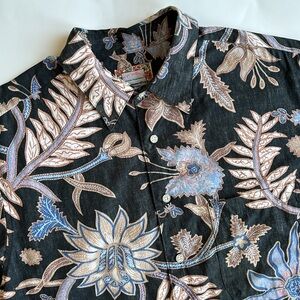 Vintage Reyn Spooner Commemorative Classics‎ Hawaiian Black Pullover Shirt Large